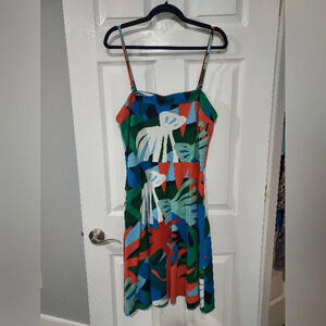 Ann Taylor Factory Multi-color Jungle Print Convertible Dress in Size 12P Petite